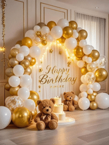 Bộ 60_118 bóng bay vàng trắng dạng vòng cung, bóng…